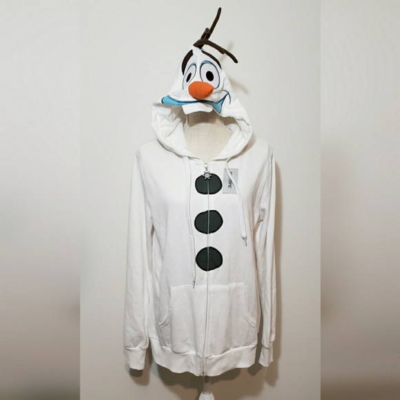 Hot Topic Other - Hot Topic NWT Disney Frozen Olaf zip up hoodie Youth size XL, NWT